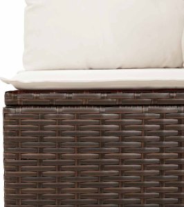 vidaXL 4-cz sofa ogrodowa z poduszkami, brązowy rattan PE i akacja 6