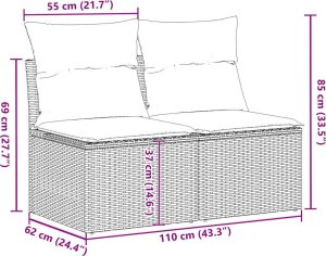vidaXL 4-cz sofa ogrodowa z poduszkami, brązowy rattan PE i akacja 7