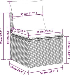 vidaXL 4-cz sofa ogrodowa z poduszkami, brązowy rattan PE i akacja 8