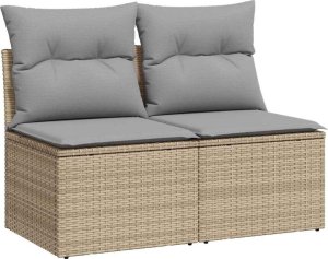 vidaXL 4-cz. sofa ogrodowa z poduszkami, beżowy, rattan PE i akacja 2