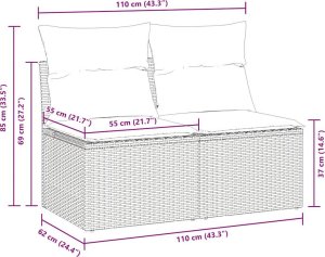 vidaXL 4-cz. sofa ogrodowa z poduszkami, beżowy, rattan PE i akacja 6