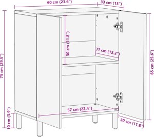 vidaXL Szafka czarna 60x33x75 cm 11