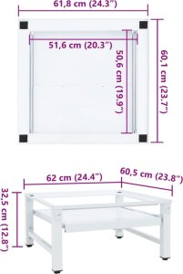 vidaXL Podest pod pralkę z półką, biały 9