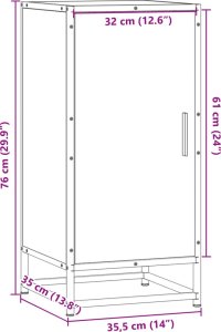 vidaXL Szafka, szary dąb sonoma, 35,5x35x76 cm 11