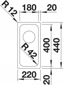 Zlewozmywak Blanco Komora podwieszana SOLIS 180-U stal szczotkowana, InFino 2