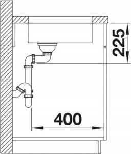 Zlewozmywak Blanco Komora podwieszana SOLIS 180-U stal szczotkowana, InFino 3