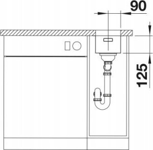 Zlewozmywak Blanco Komora podwieszana SOLIS 180-U stal szczotkowana, InFino 4