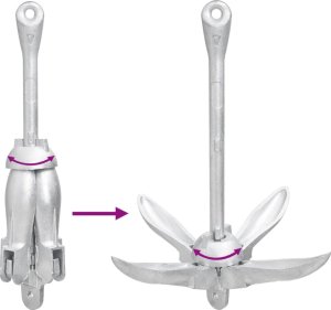 vidaXL Składana kotwica, srebrna, 1,5 kg, żeliwo ciągliwe 6