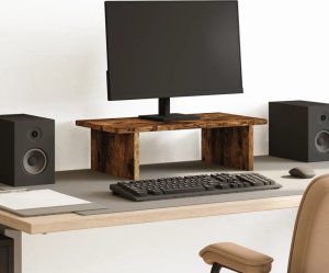 vidaXL Podstawka pod monitor, przydymiony dąb, 50x27x15 cm 1