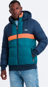 Kurtka męska Ombre Sportowa kolorowa kurtka męska w stylu retro  granatowo-pomarańczowa V3 OM-JALP-0175 S 1