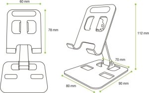 Stojak Techly Stojak uchwyt na telefon pod tablet biurkowy składany 9