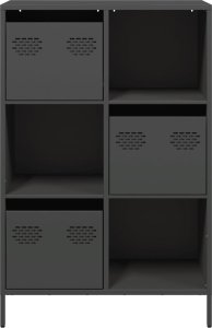 vidaXL Szafka, czarna, 68x39x103,5 cm, stal 5