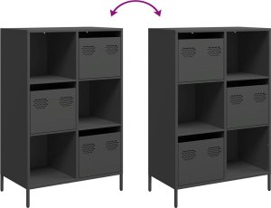 vidaXL Szafka, czarna, 68x39x103,5 cm, stal 9