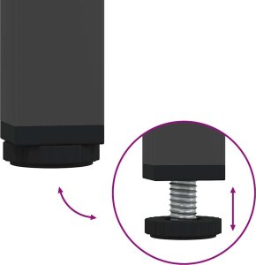 vidaXL Szafka, czarna, 101,5x39x73,5 cm, stal walcowana na zimno 8