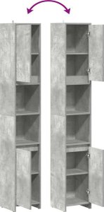 vidaXL Szafka łazienkowa, szarość betonu, 30x30x183,5 cm 8