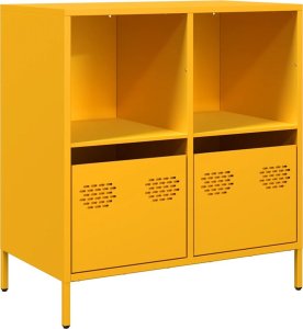 vidaXL Szafka, musztardowa, 68x39x73,5 cm, stal walcowana na zimno 2