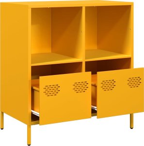 vidaXL Szafka, musztardowa, 68x39x73,5 cm, stal walcowana na zimno 5