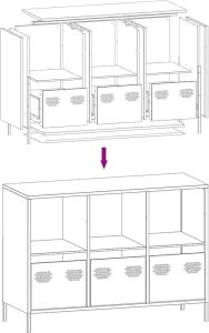 vidaXL Szafka, musztardowa, 101,5x39x73,5 cm, stal walcowana na zimno 11