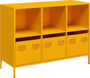 vidaXL Szafka, musztardowa, 101,5x39x73,5 cm, stal walcowana na zimno 2
