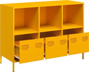 vidaXL Szafka, musztardowa, 101,5x39x73,5 cm, stal walcowana na zimno 4