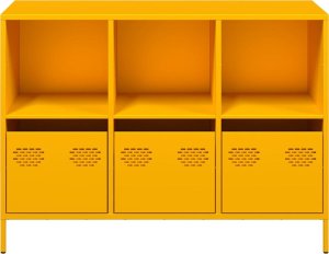 vidaXL Szafka, musztardowa, 101,5x39x73,5 cm, stal walcowana na zimno 5