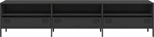 vidaXL Szafka RTV, czarna, 202x39x43,5 cm, stal walcowana na zimno 4