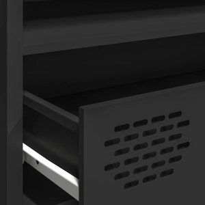 vidaXL Szafka RTV, czarna, 202x39x43,5 cm, stal walcowana na zimno 9