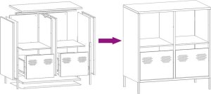 vidaXL Szafka, różowa, 68x39x73,5 cm, stal walcowana na zimno 11