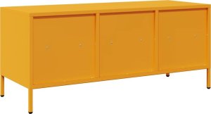 vidaXL Szafka RTV, żółta, 101,5x39x43,5 cm, stal walcowana na zimno 7
