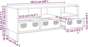 vidaXL Szafka RTV, antracyt, 101,5x39x43,5 cm, stal walcowana na zimno 12