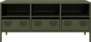 vidaXL Szafka RTV, oliwkowa, 101,5x39x43,5 cm, stal walcowana na zimno 4