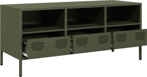 vidaXL Szafka RTV, oliwkowa, 101,5x39x43,5 cm, stal walcowana na zimno 5