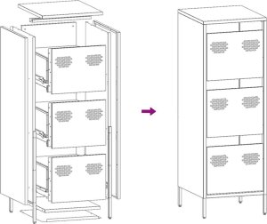vidaXL Szafka, biała, 39x35x103,5 cm, stal 11