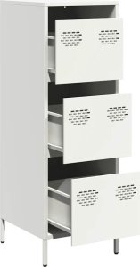 vidaXL Szafka, biała, 39x35x103,5 cm, stal 4