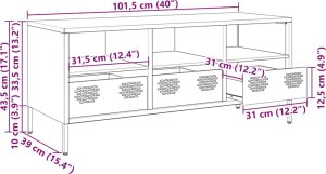 vidaXL Szafka RTV, różowa, 101,5x39x43,5 cm, stal walcowana na zimno 12