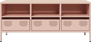 vidaXL Szafka RTV, różowa, 101,5x39x43,5 cm, stal walcowana na zimno 4