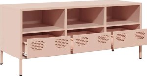 vidaXL Szafka RTV, różowa, 101,5x39x43,5 cm, stal walcowana na zimno 5