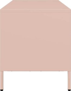 vidaXL Szafka RTV, różowa, 101,5x39x43,5 cm, stal walcowana na zimno 6