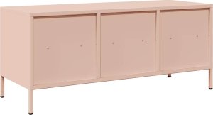 vidaXL Szafka RTV, różowa, 101,5x39x43,5 cm, stal walcowana na zimno 7