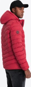 Kurtka męska Ombre Pikowana sportowa kurtka męska z kontrastowym zamkiem  czerwona V8 OM-JALP-0179 S 5