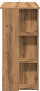 vidaXL Stolik barowy z półkami, dąb artisan, 102x50x103,5 cm 5