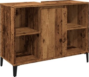 vidaXL Szafka pod umywalkę, stare drewno, 80x33x60 cm 2