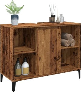 vidaXL Szafka pod umywalkę, stare drewno, 80x33x60 cm 4