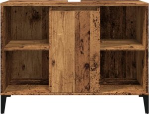 vidaXL Szafka pod umywalkę, stare drewno, 80x33x60 cm 5