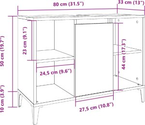 vidaXL Szafka pod umywalkę, stare drewno, 80x33x60 cm 10