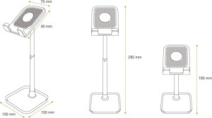 Podstawka Techly Stojak uchwyt na telefon pod tablet biurkowy regulowany 6