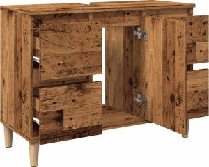 vidaXL Szafka pod umywalkę, stare drewno, 80x33x60 cm 5