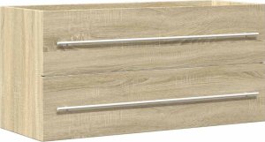 vidaXL Szafka pod umywalkę, dąb sonoma, 100x38,5x48 cm, płyta wiórowa 2