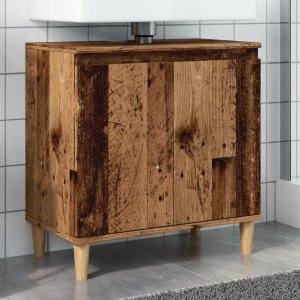 vidaXL Szafka pod umywalkę, stare drewno, 58x33x60 cm 1