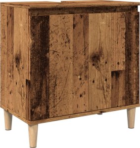 vidaXL Szafka pod umywalkę, stare drewno, 58x33x60 cm 2
